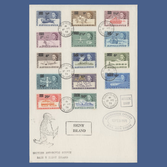 BAT 1971 Decimal Provisionals first day cover, SIGNY ISLAND