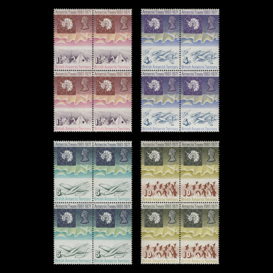 BAT 1971 (MNH) Antarctic Treaty blocks