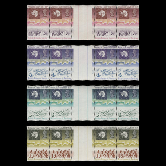 BAT 1971 (MNH) Antarctic Treaty gutter strips