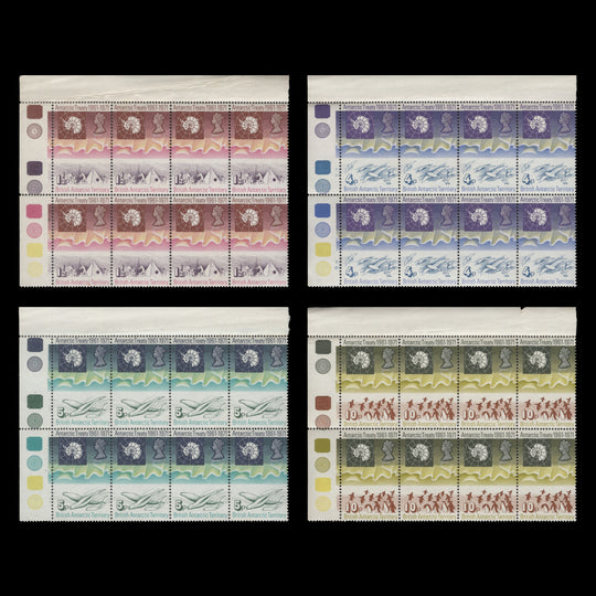 BAT 1971 (MNH) Antarctic Treaty traffic light blocks