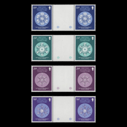 BAT 1986 (MNH) International Glaciological Society Anniversary gutter pairs