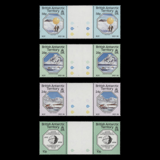 BAT 1987 (MNH) International Geophysical Year Anniversary gutter pairs