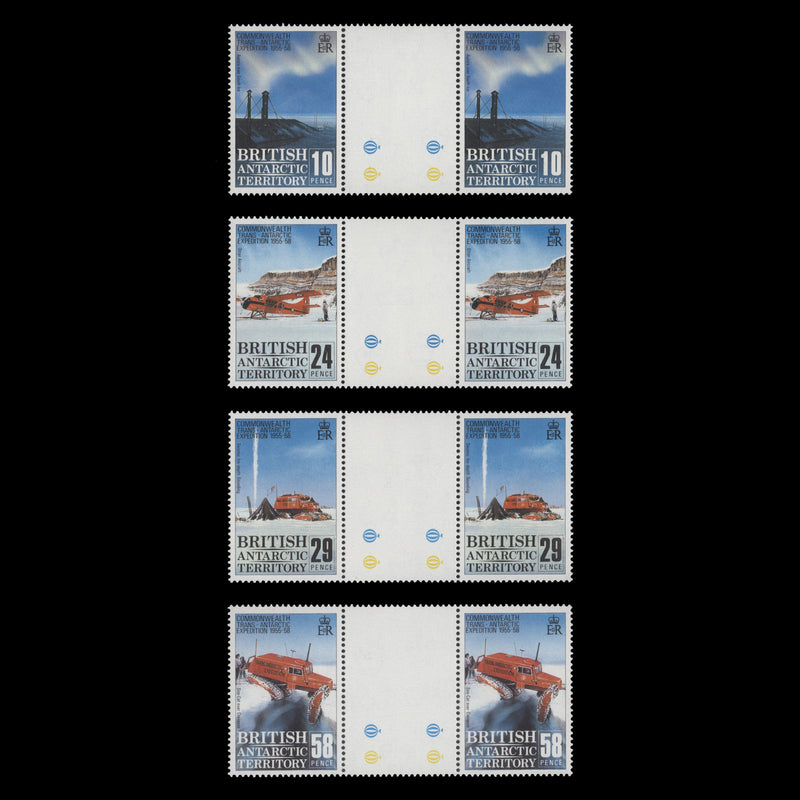 BAT 1988 (MNH) Trans-Antarctic Expedition gutter pairs