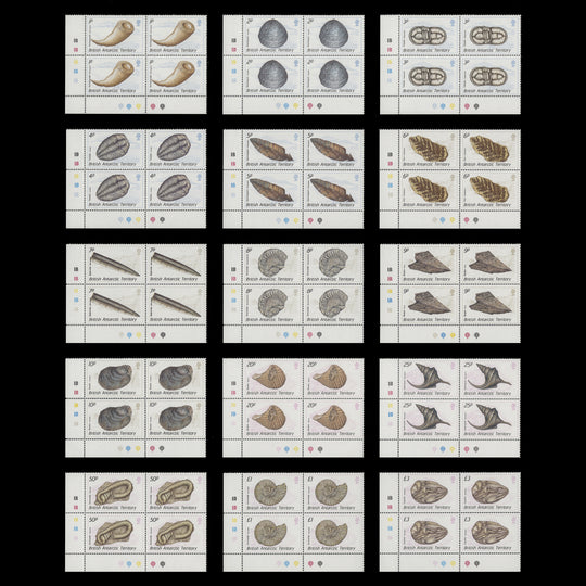 BAT 1990 (MNH) Fossils Definitives plate blocks
