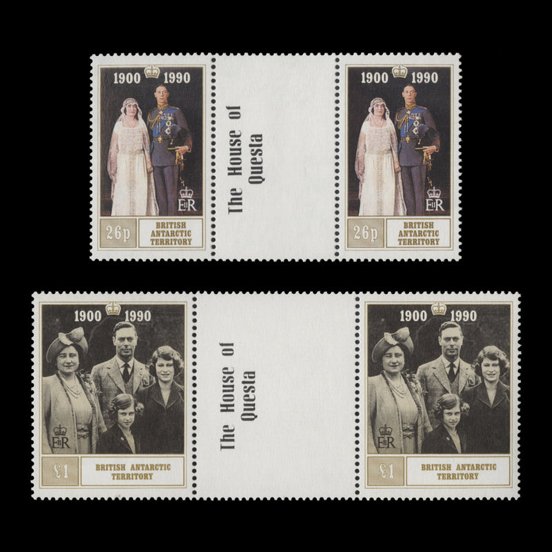 BAT 1990 (MNH) Queen Mother's Birthday gutter pairs