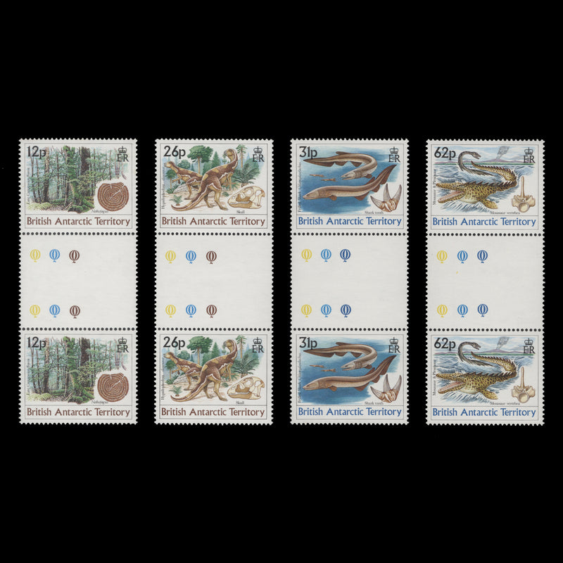 BAT 1991 (MNH) Age of Dinosaurs gutter pairs