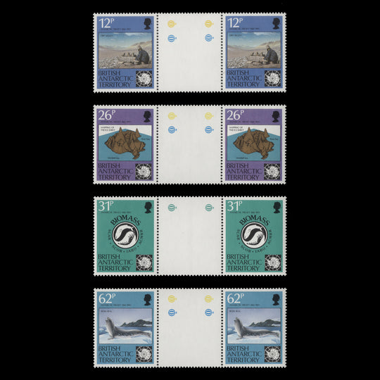 BAT 1991 (MNH) Antarctic Treaty Anniversary gutter pairs