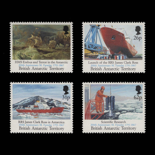 BAT 1991 (MNH) Michael Faraday Birth Bicentenary set