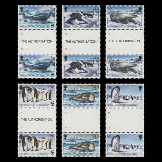 BAT 1992 (MNH) Seals & Penguins gutter pairs
