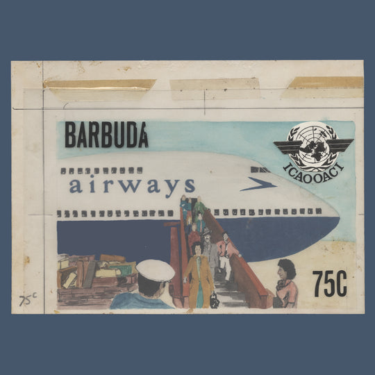 Barbuda 1979 ICAO Anniversary watercolour artwork