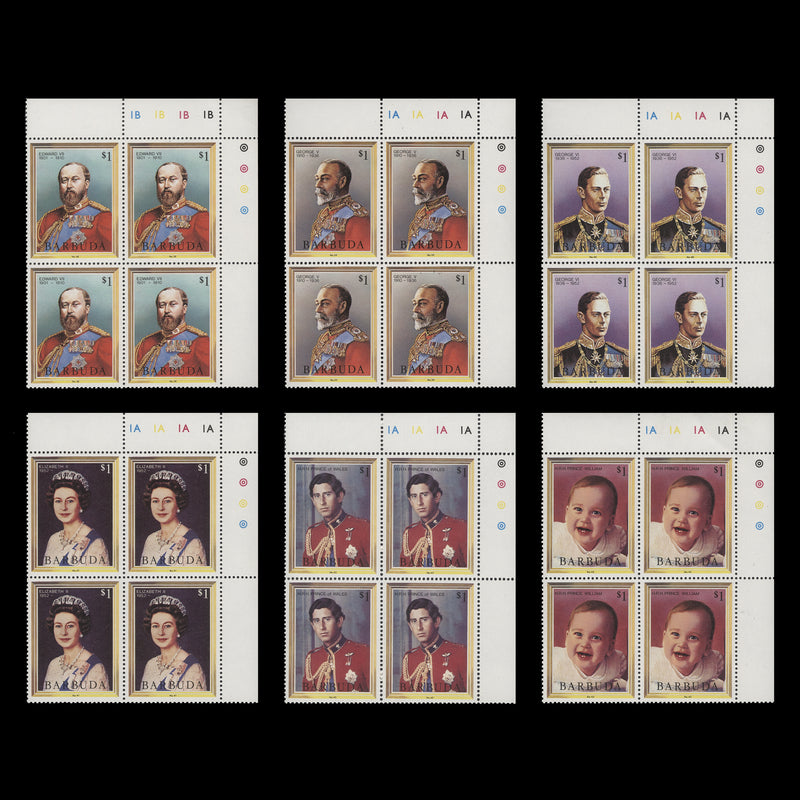 Barbuda 1984 (MNH) British Royal Family plate blocks