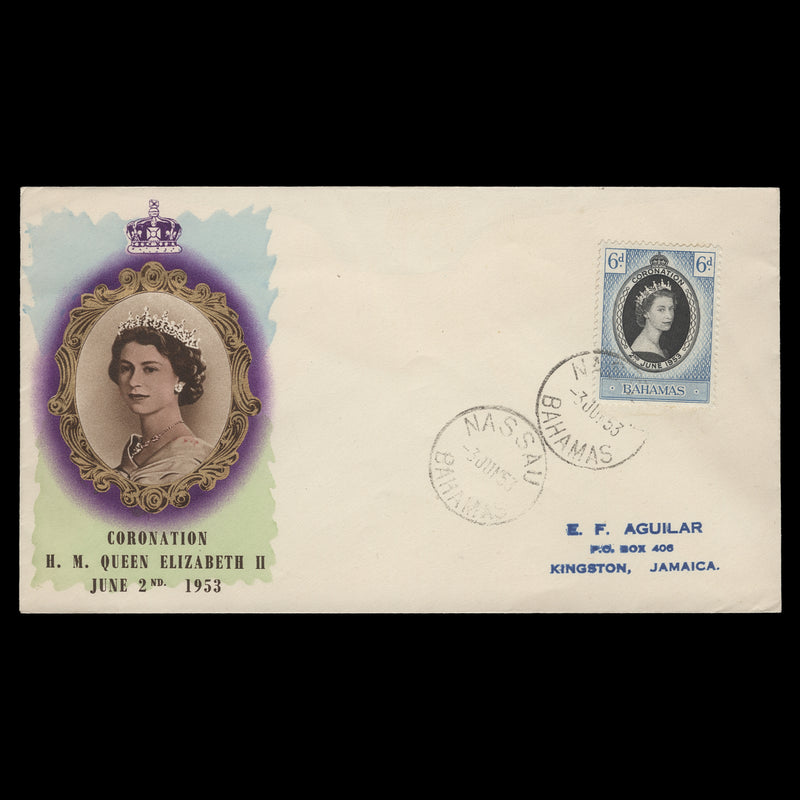 Bahamas 1953 (FDC) 6d Coronation, NASSAU