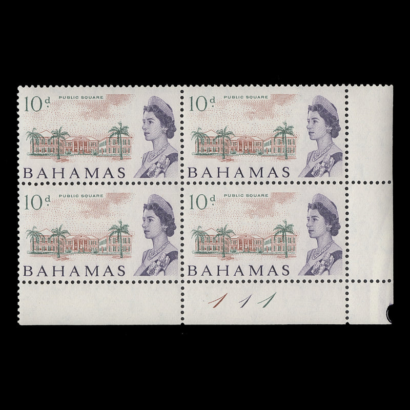 Bahamas 1965 (MNH) 10d Public Buildings plate 1–1–1 block