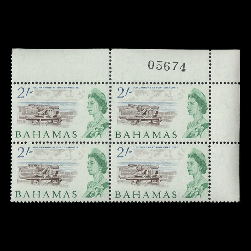 Bahamas 1965 (MNH) 2s Old Cannons at Fort Charlotte sheet number block