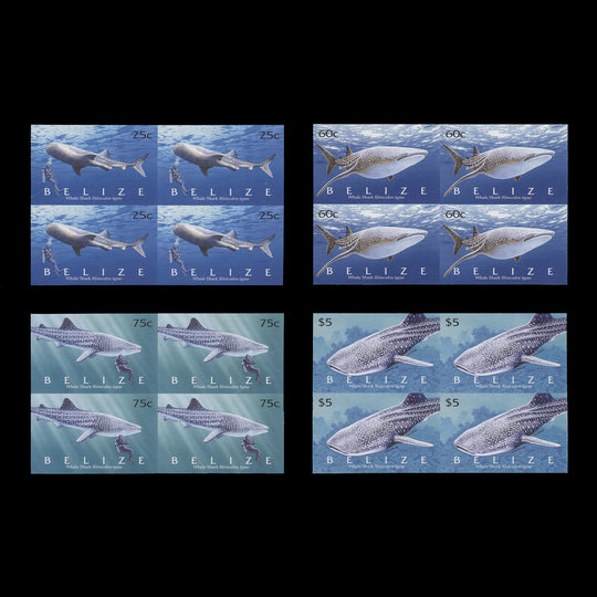 Belize 2004 Whale Sharks imperf proof blocks