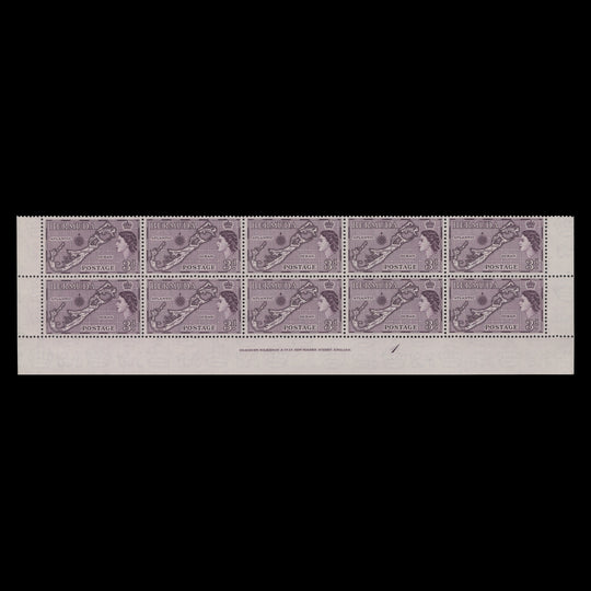 Bermuda 1953 (MNH) 3d Map imprint/plate 1 block, die I
