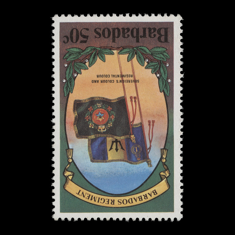 Barbados 1980 (Variety) 50c Barbados Regiment with inverted watermark