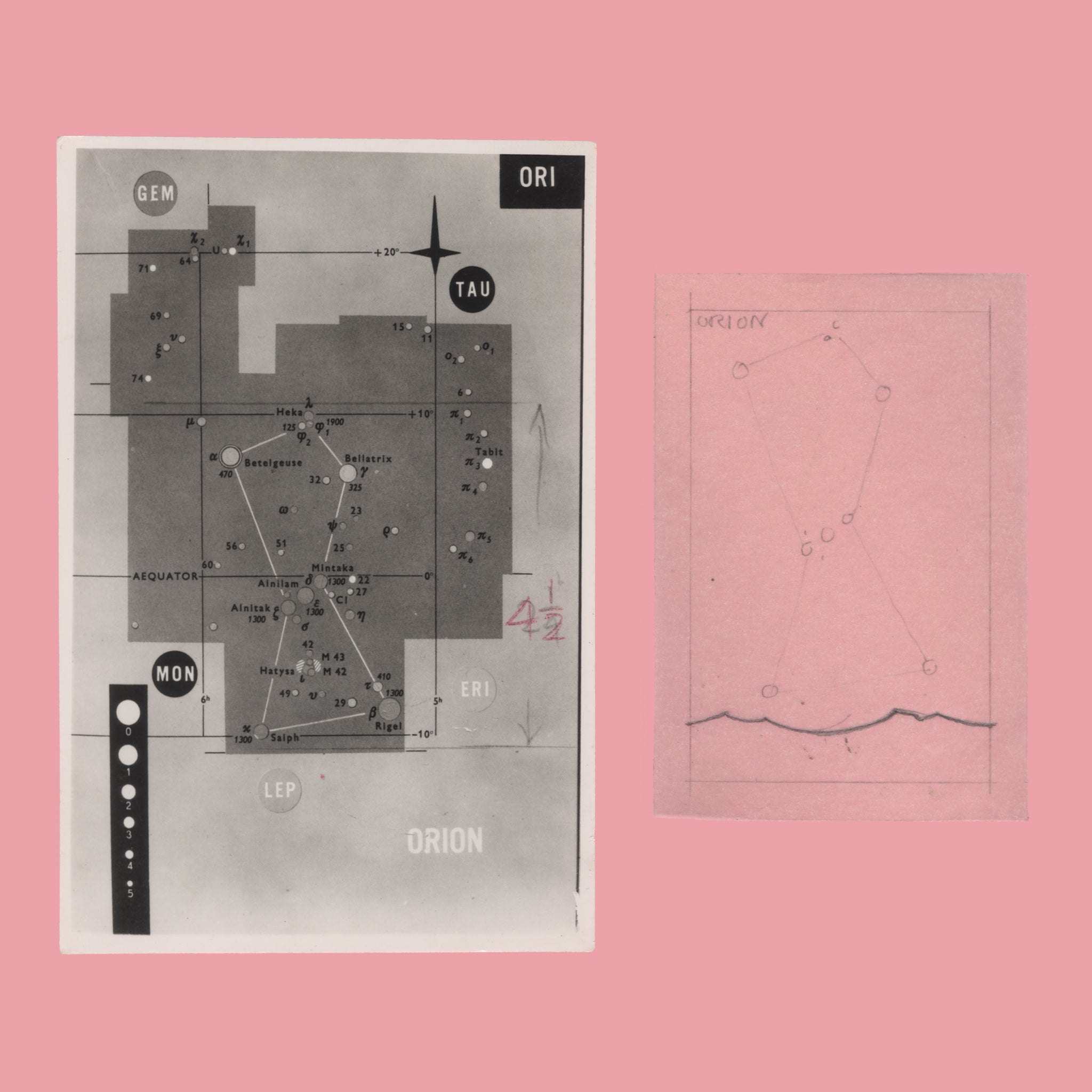 Botswana 1972 Orion Constellation/Night Sky pencil essay