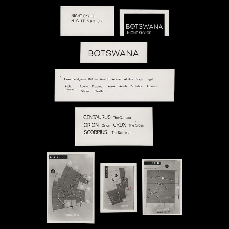 Botswana 1972 Night Sky textual proofs and working photos ex Richard Granger Barrett