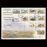 Botswana 1987 Wildlife Definitives first day covers signed by designer