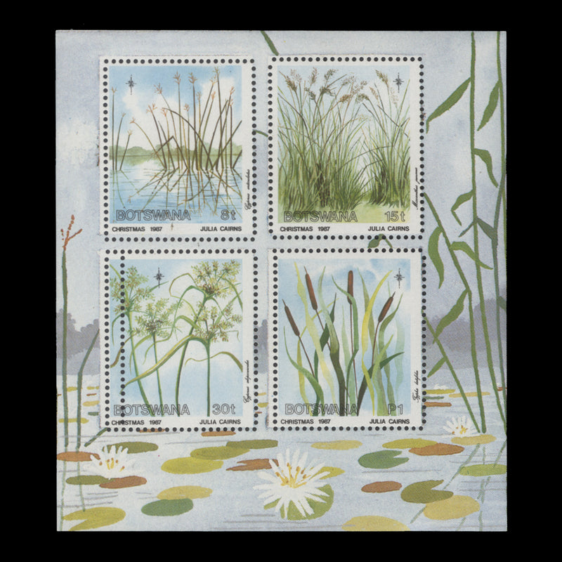 Botswana 1987 (Variety) Christmas/Grasses and Sedges miniature sheet with double perfs