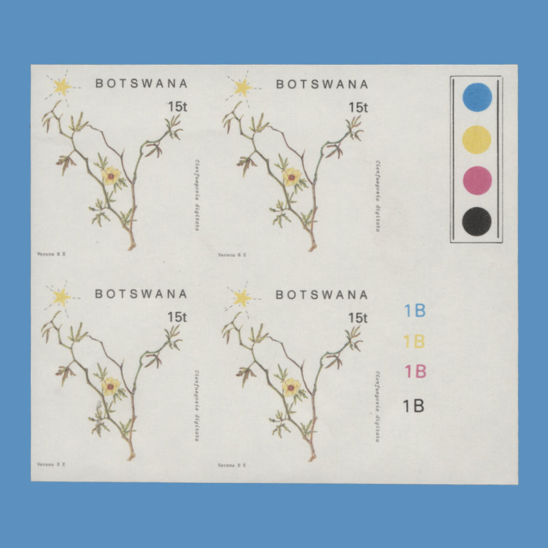 Botswana 1988 Christmas/Cienfuegosia Digitata imperf proof block