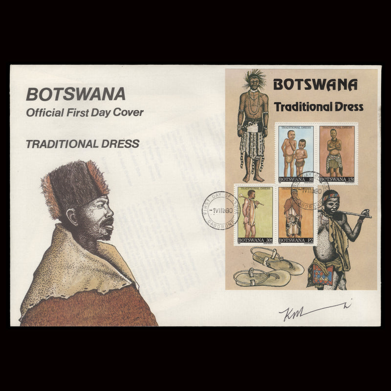 Botswana 1990 Traditional Dress first day cover signed by Keeme Mosinyi