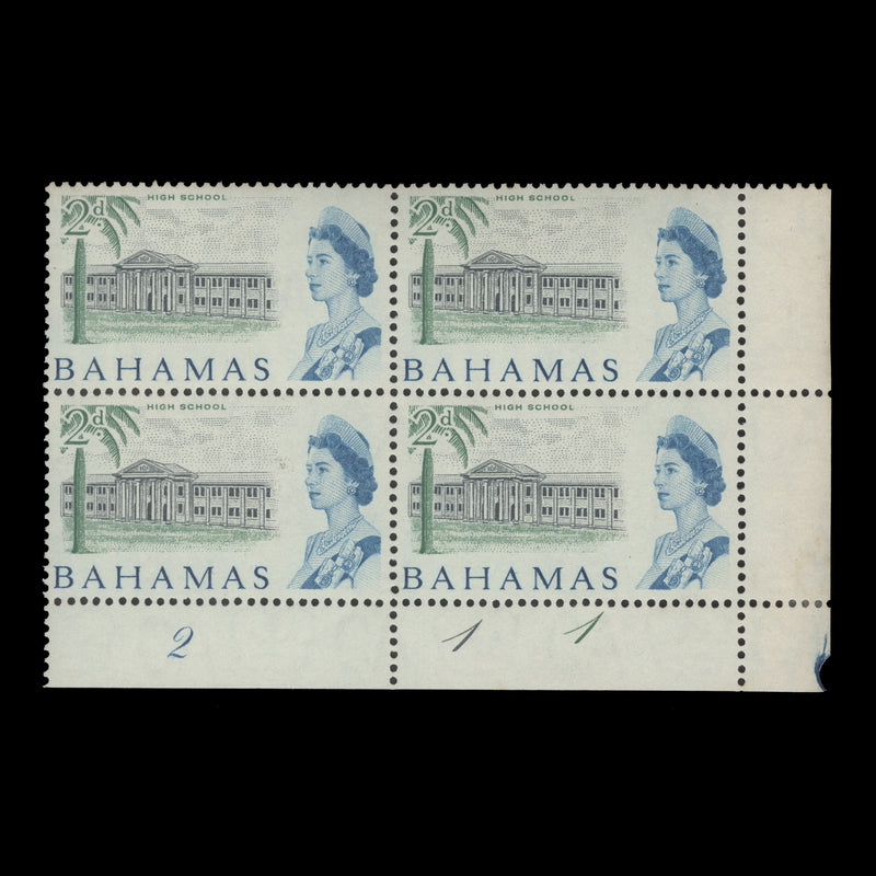 Bahamas 1965 (MLH) 2d High School plate 2–1–1 block