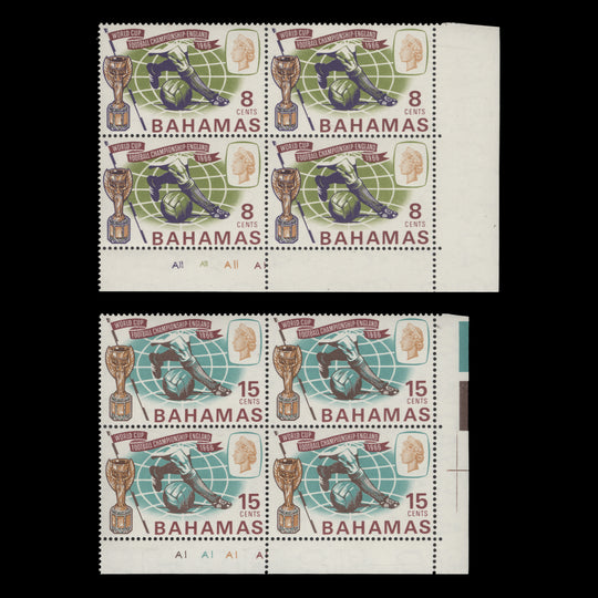 Bahamas 1966 (MLH) World Cup Football Championship plate blocks