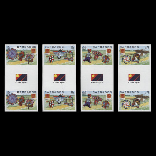 Barbados 2001 Stamp Exhibition, Tokyo imperf proof gutter pairs