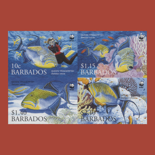 Barbados 2006 Queen Triggerfish imperf proof block