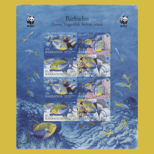Barbados 2006 Queen Triggerfish imperf proof sheetlet