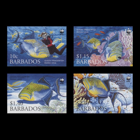 Barbados 2006 Queen Triggerfish imperf proof singles