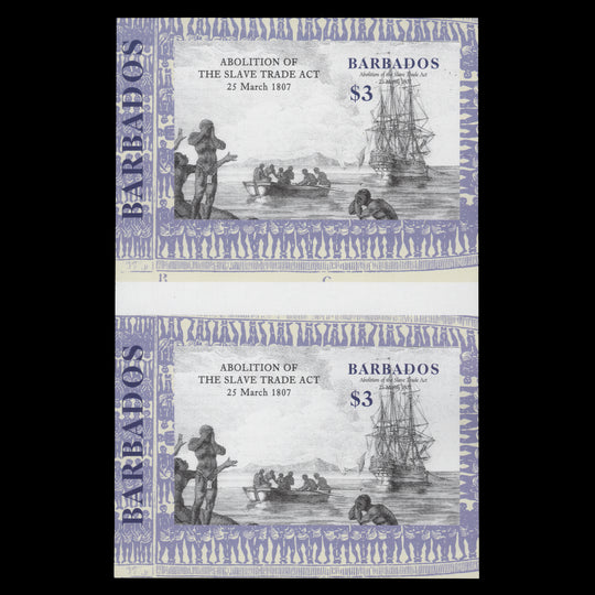 Barbados 2007 Abolition of Slavery Bicentenary imperf proof miniature sheet pair