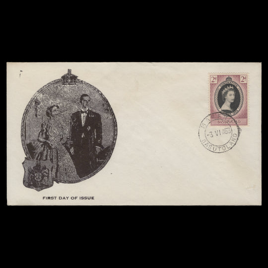 Basutoland 1953 (FDC) 2d Coronation, MASERU