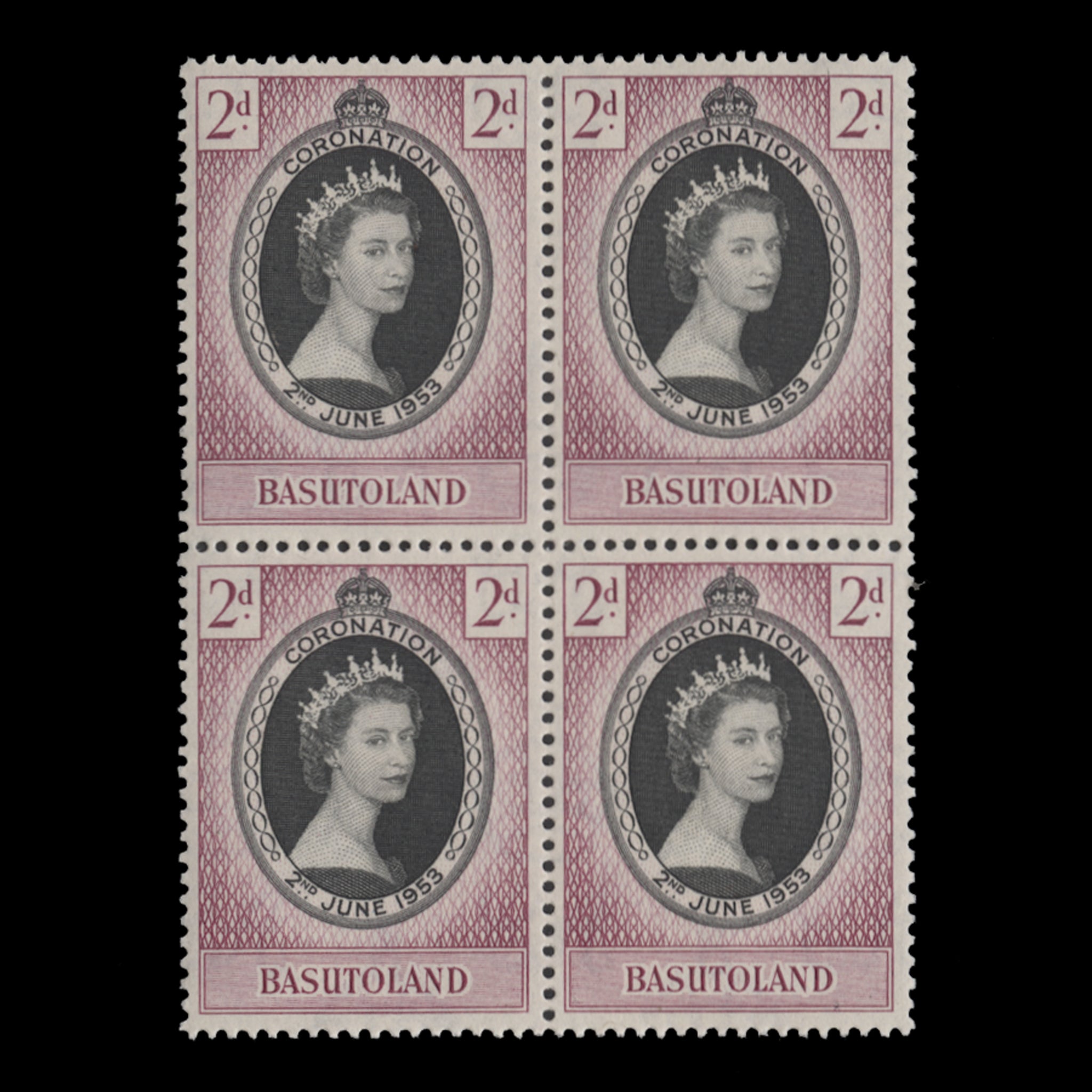 Basutoland 1953 (MNH) 2d Coronation block – ZEBOOSE.COM