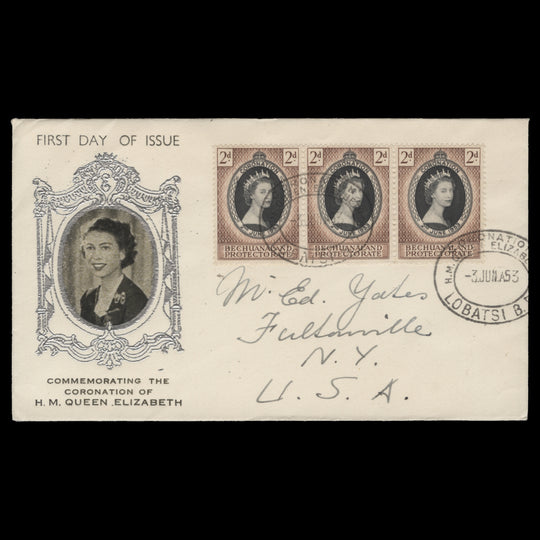 Bechuanaland 1953 Coronation first day cover, LOBATSI