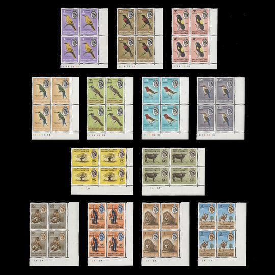 Bechuanaland 1961 (MNH) Wildlife Definitives plate blocks