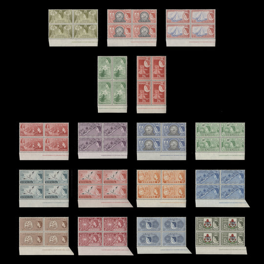 Bermuda 1953-58 (MNH) Definitives imprint blocks