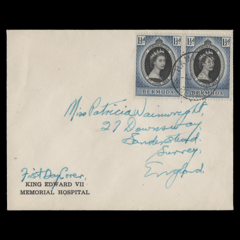 Bermuda 1953 Coronation first day cover, HAMILTON