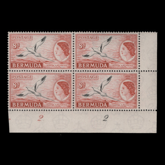 Bermuda 1956 (MLH) 8d White-Tailed Tropic Bird plate 2–2 block