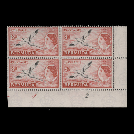 Bermuda 1960 (MLH) 8d White-Tailed Tropic Bird plate 1–2 block