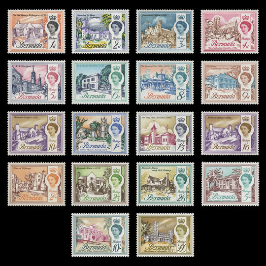 Bermuda 1962 (MNH) Architecture Definitives, upright watermark