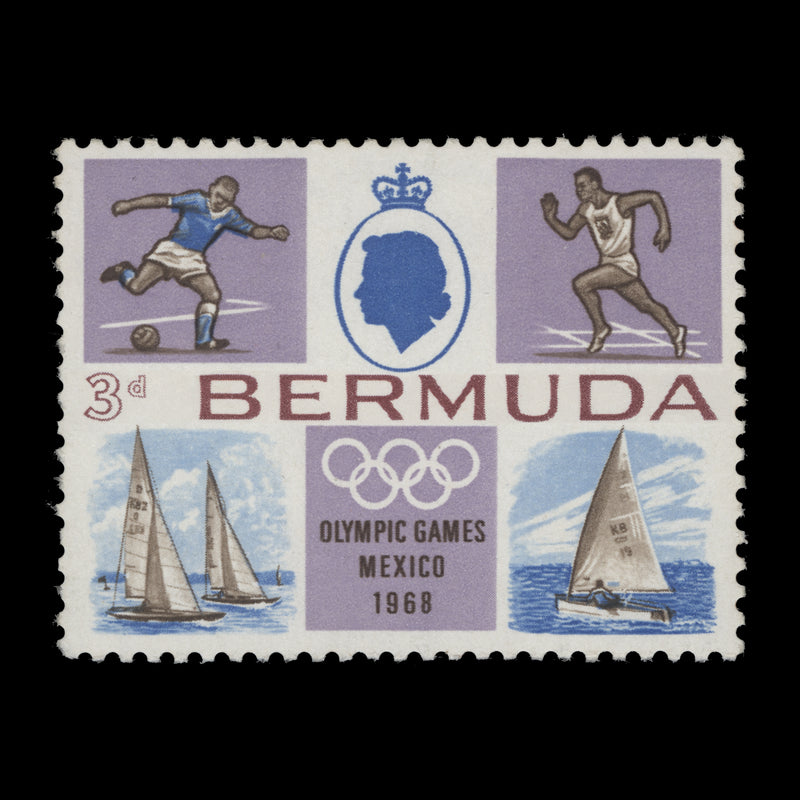 Bermuda 1968 (Variety) 3d Olympic Games, Mexico missing red-brown