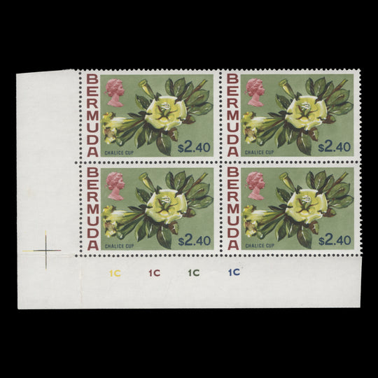 Bermuda 1970 (MNH) $2.40 Chalice Cup plate 1C–1C–1C–1C block
