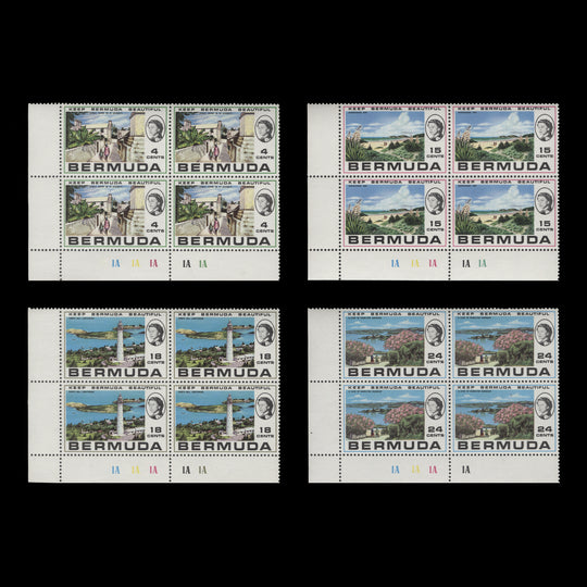 Bermuda 1971 (MNH) Keep Bermuda Beautiful plate 1A blocks