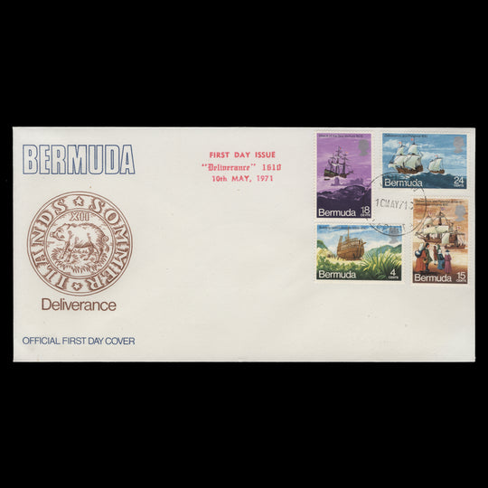 Bermuda 1971 Voyage of the Deliverance first day cover, HAMILTON