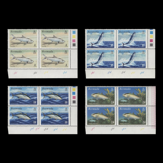Bermuda 1972 (MNH) World Fishing Records plate blocks