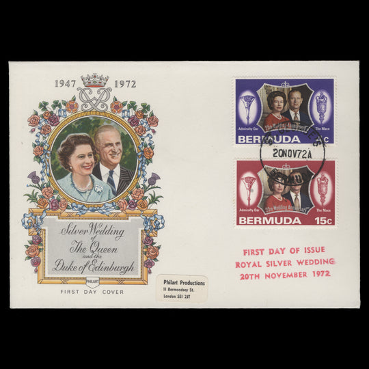 Bermuda 1972 Royal Silver Wedding first day cover, ST GEORGE'S
