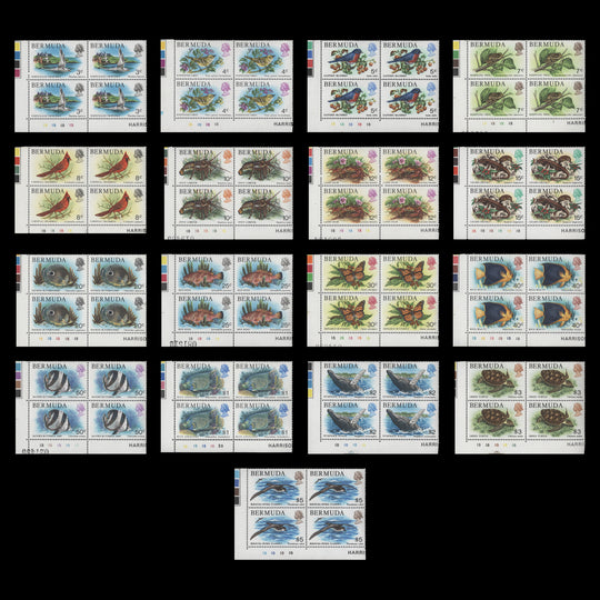 Bermuda 1978-79 (MNH) Wildlife Definitives plate blocks
